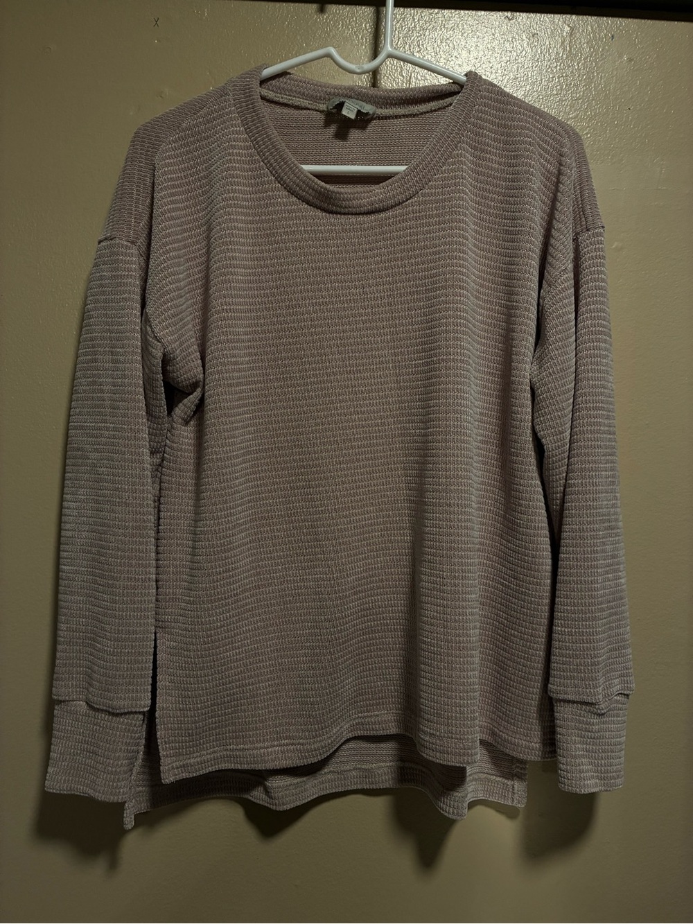 Chenault Waffle-Knit Crewneck Sweater - Taupe